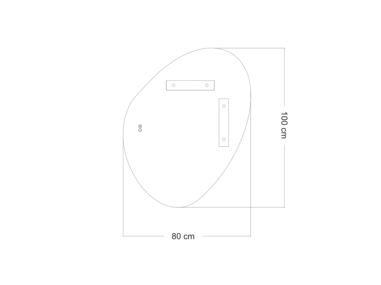 LED Bathroom Mirror - Horizontal or vertical - Alessia 100x80cm