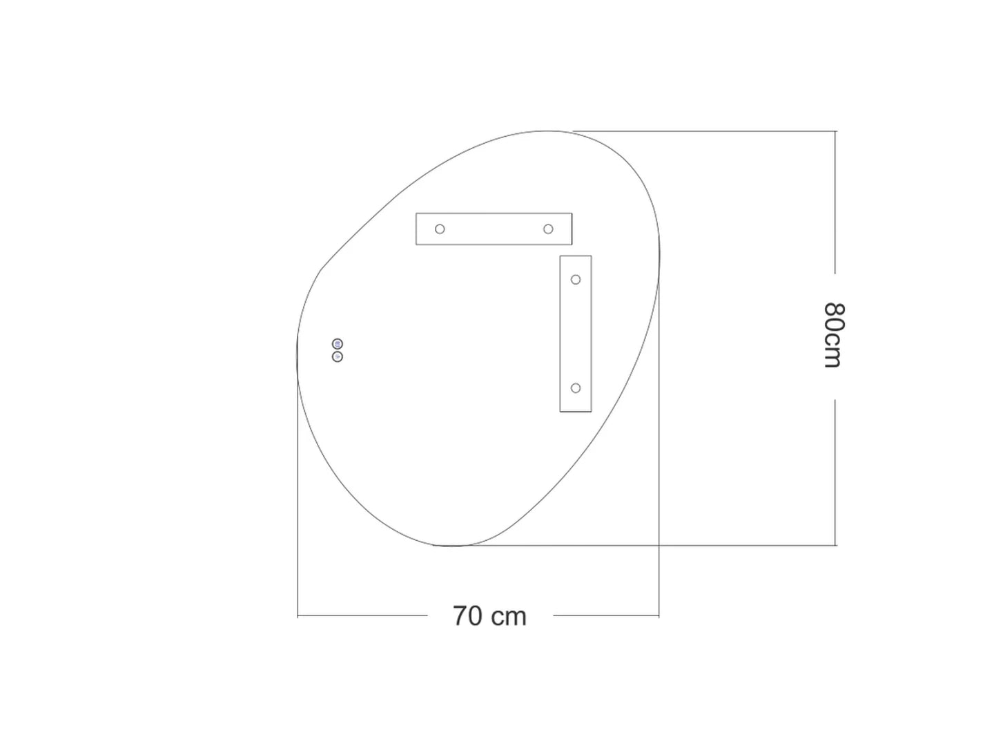 LED Bathroom Mirror - Horizontal or vertical - Alessia 80x70cm