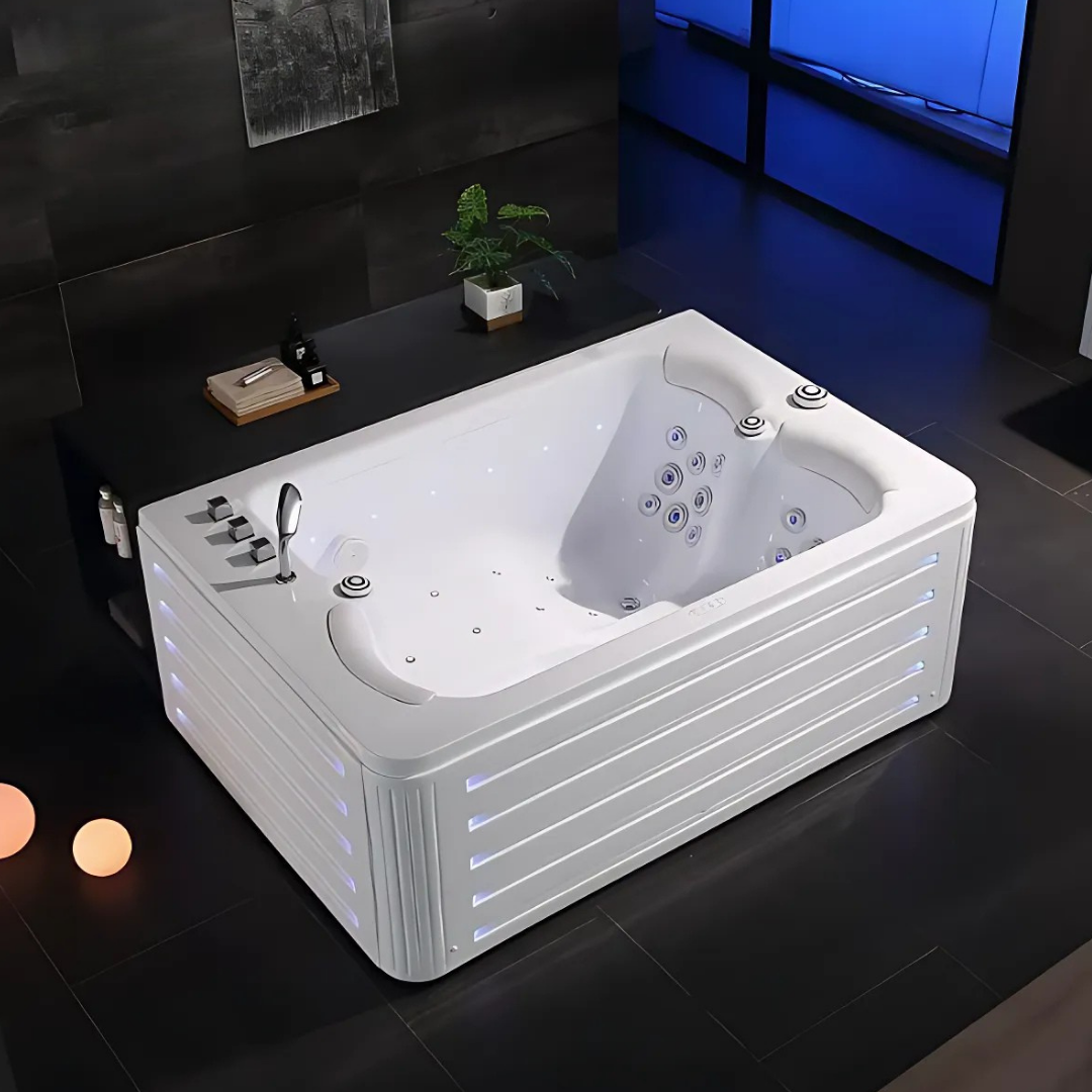 Construction Massage Bath – Miami – Glossy White – 192x130x75 cm