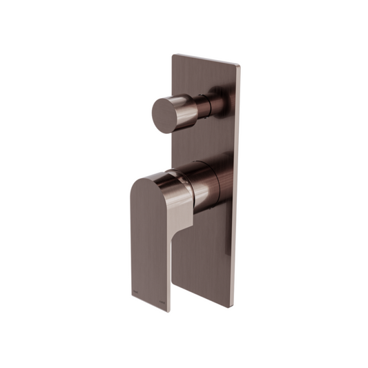 Inbyggingsbatteri med diverter – Portofino – Børstet bronse