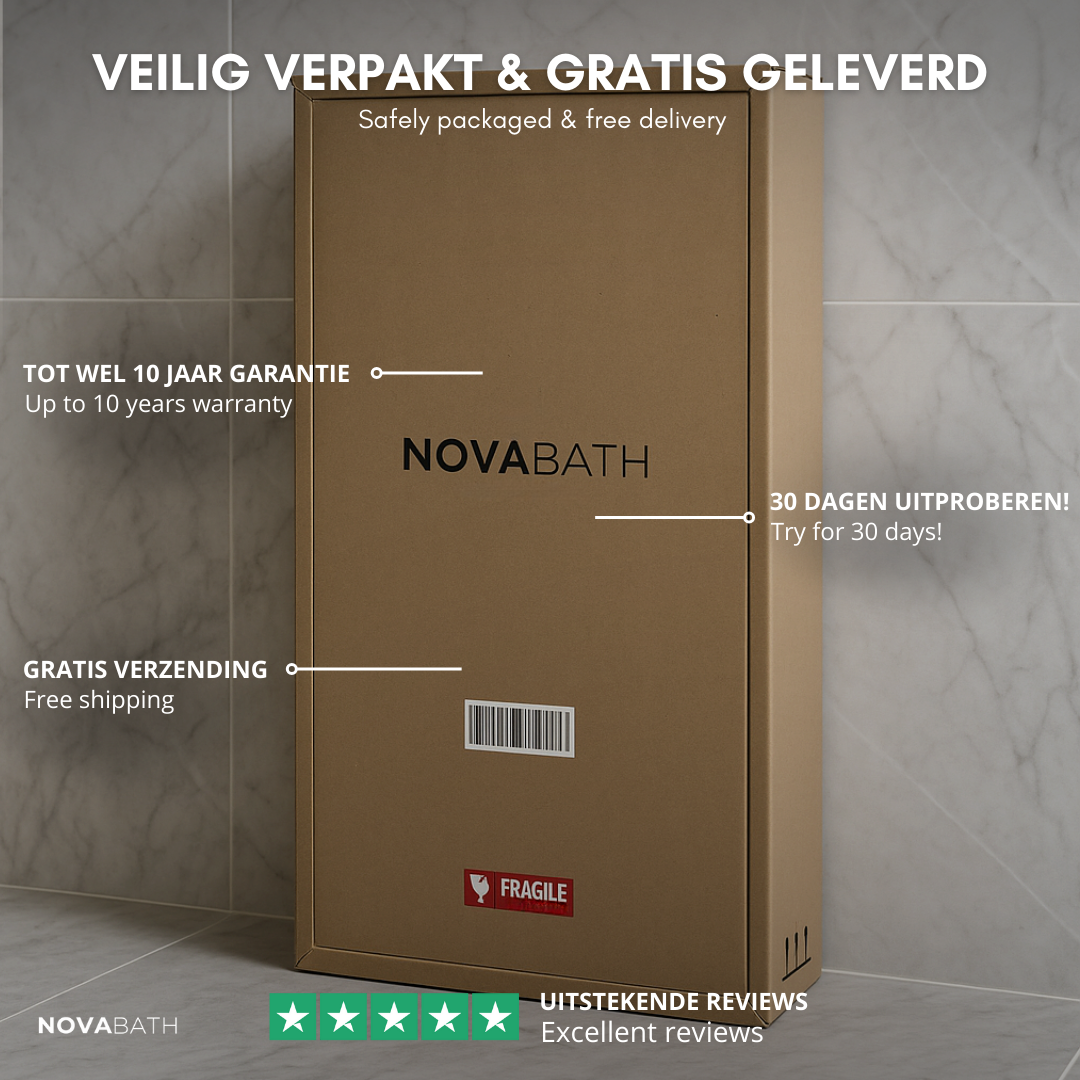 Termostatisk Inbyggings Regndusjsett – Marino – Vanndråpe & Stangdusj – Digital Kontroll – Børstet Gull