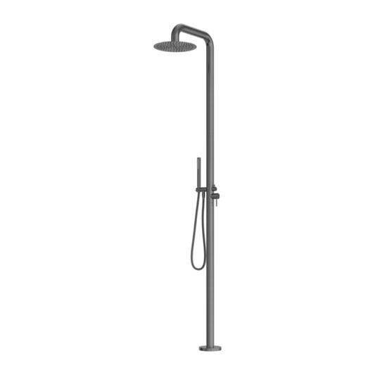 Outdoor shower set Capri – Freestanding – Rain shower & Hand shower - Graphite