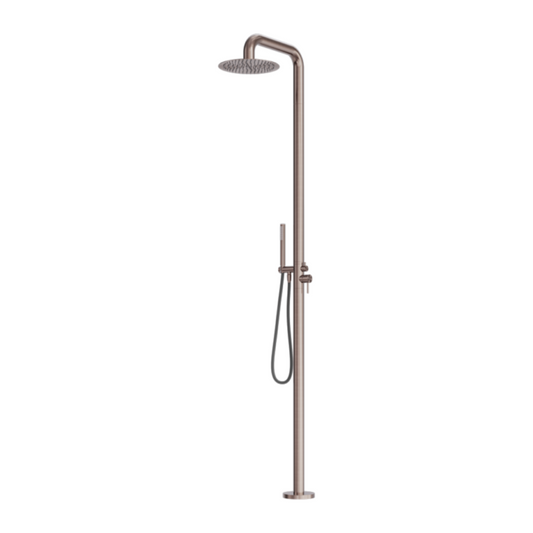 Outdoor shower set Capri – Freestanding – Rain shower & Hand shower - Brushed bronze
