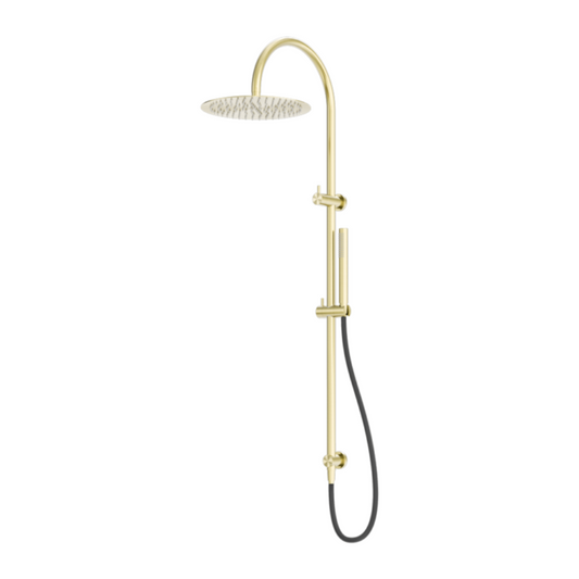 Outdoor shower set Capri – With mixer tap – Rain shower & Hand shower - Brushed gold