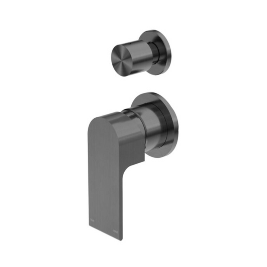 Inbyggingsbatteri med diverter – Portofino - 2-greps - Gun metal grey
