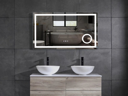 LED Bathroom Mirror - Digital Clock - Dante 120x70cm