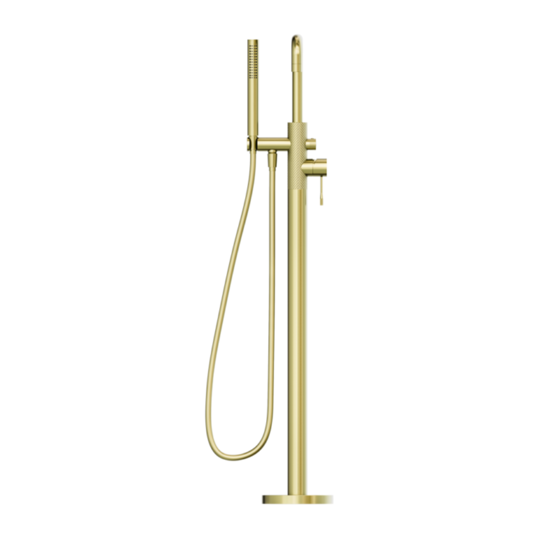 Freestanding bath mixer Valencia - Hand shower - Brushed gold