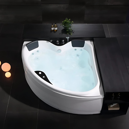 Corner Bath Massage Bath – Paris – Glossy White – 150x150x67 cm