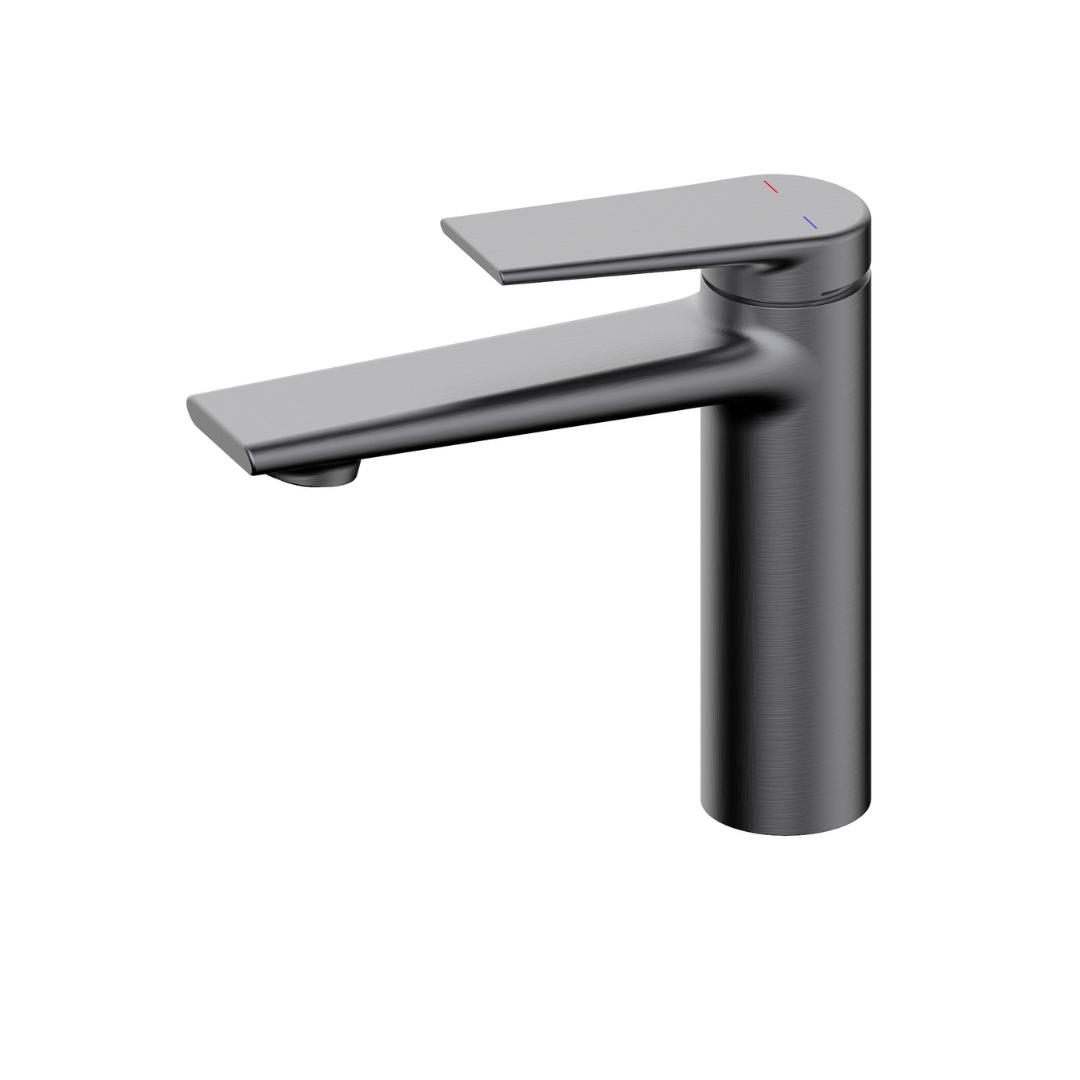 Freestanding Bath Faucet Lisandro – Waterfall Spout – Brushed nickel