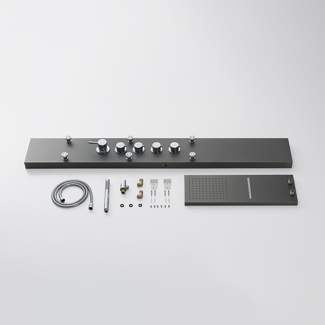 Freestanding Bath Faucet Lisandro – Waterfall Spout – Brushed nickel