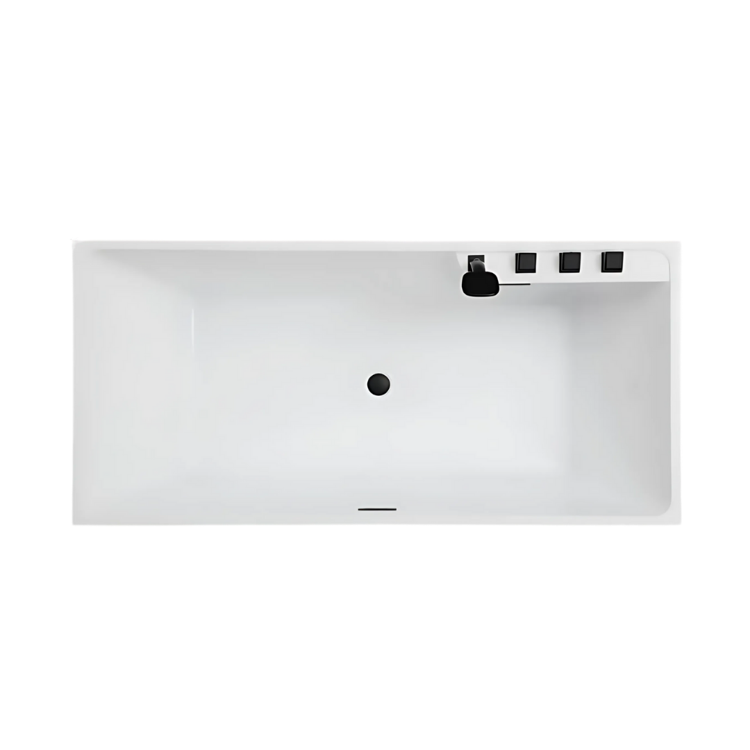 Freestanding Massage Bath – Santorini – Glossy White – 170x80x58 cm
