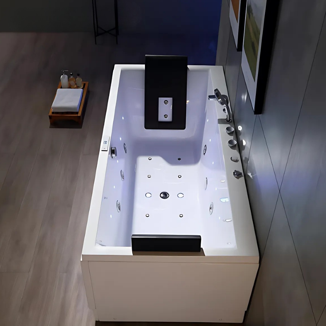 Opbygging Massasje bad – Denver – Glans Hvit – 170x85x68 cm