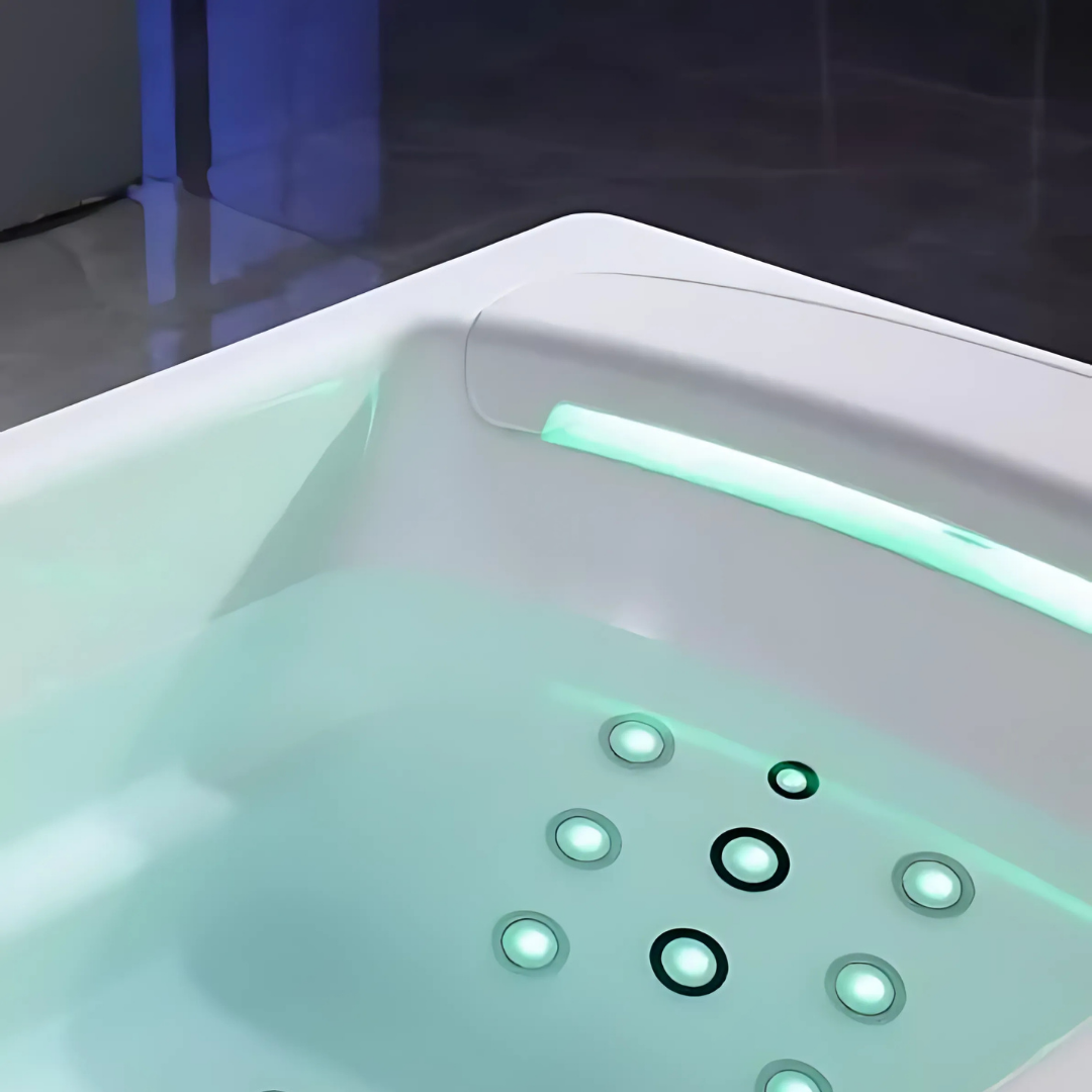 Freestanding Massage Bath – Bellagio – Glossy White – 170x85x62 cm