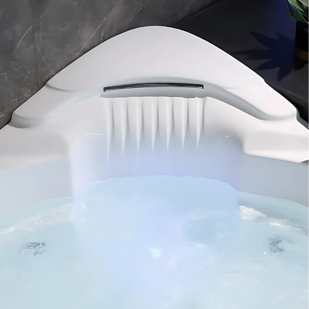 Corner Bath Massage Bath – Bellavista – Glossy White – 154x154x80 cm