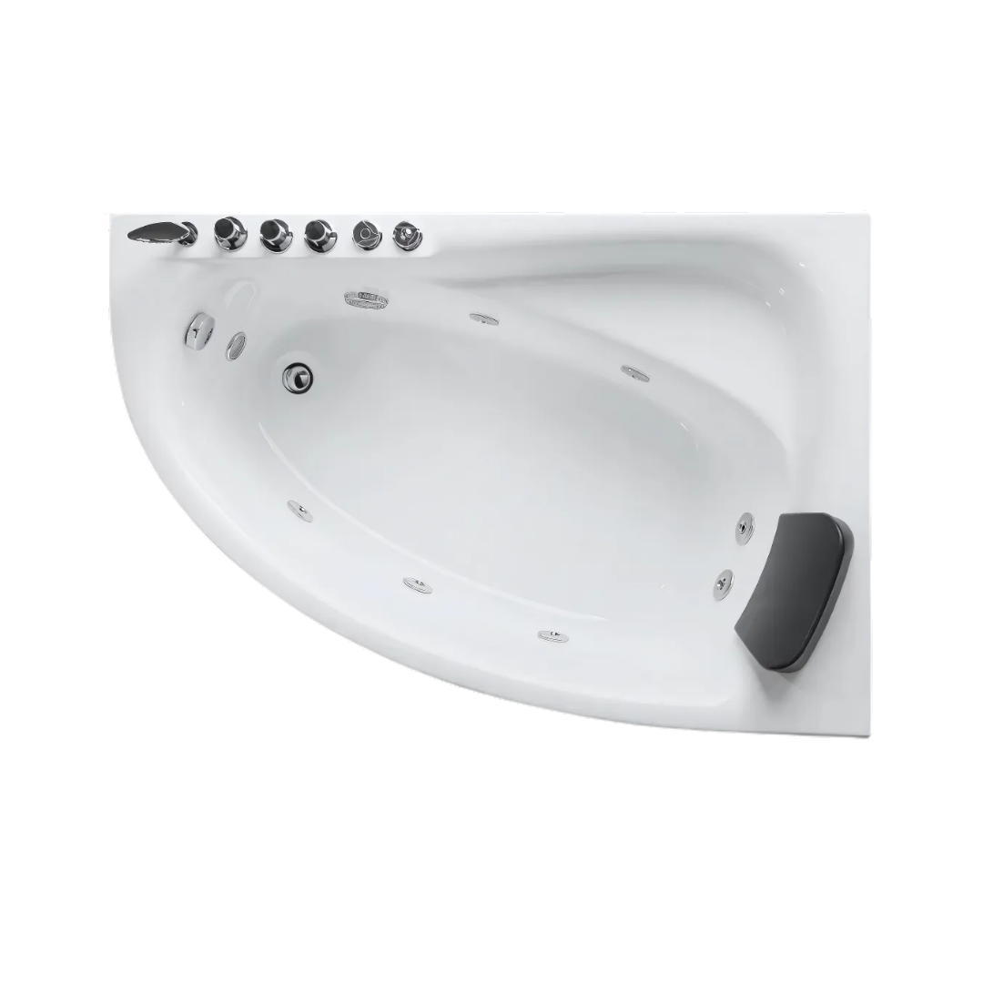 Corner Bath Massage Bath – Leonardo – Glossy White – 150x100x65 cm