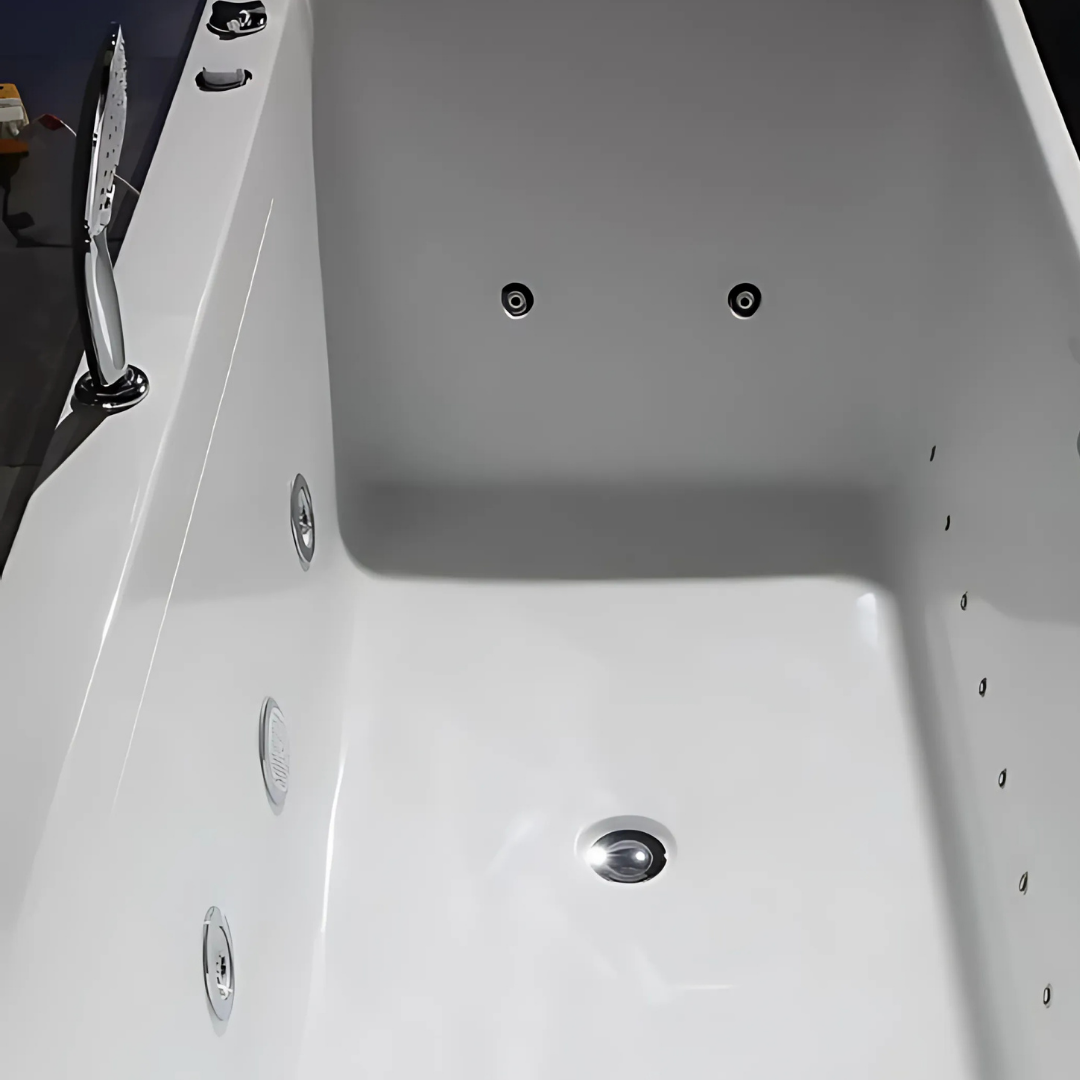 Freestanding Massage Bath – Lorenzo – Glossy White – 170x80x58 cm