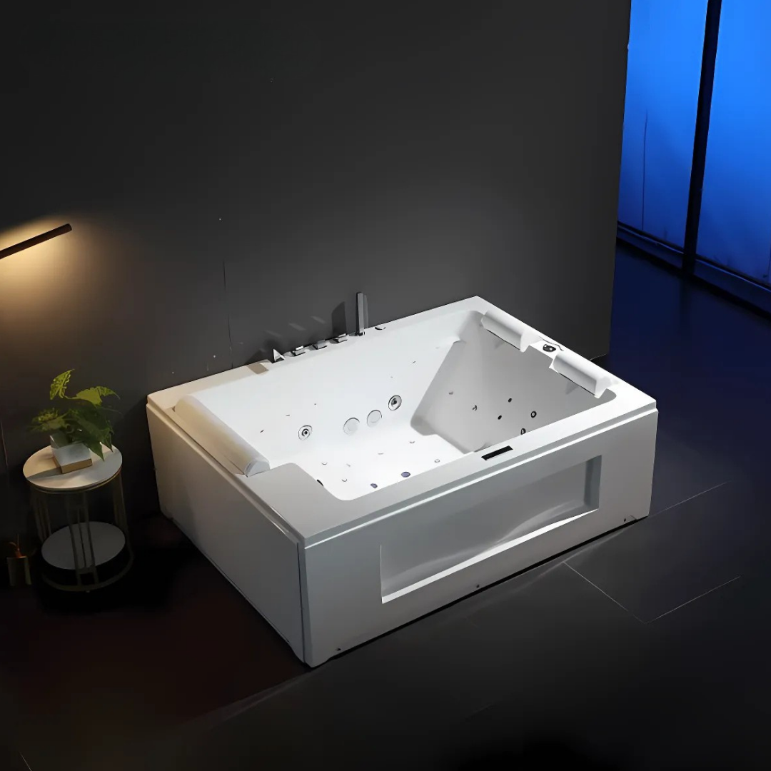 Opbygging Massasje bad – Valencia – Glans Hvit – 190x142x65 cm