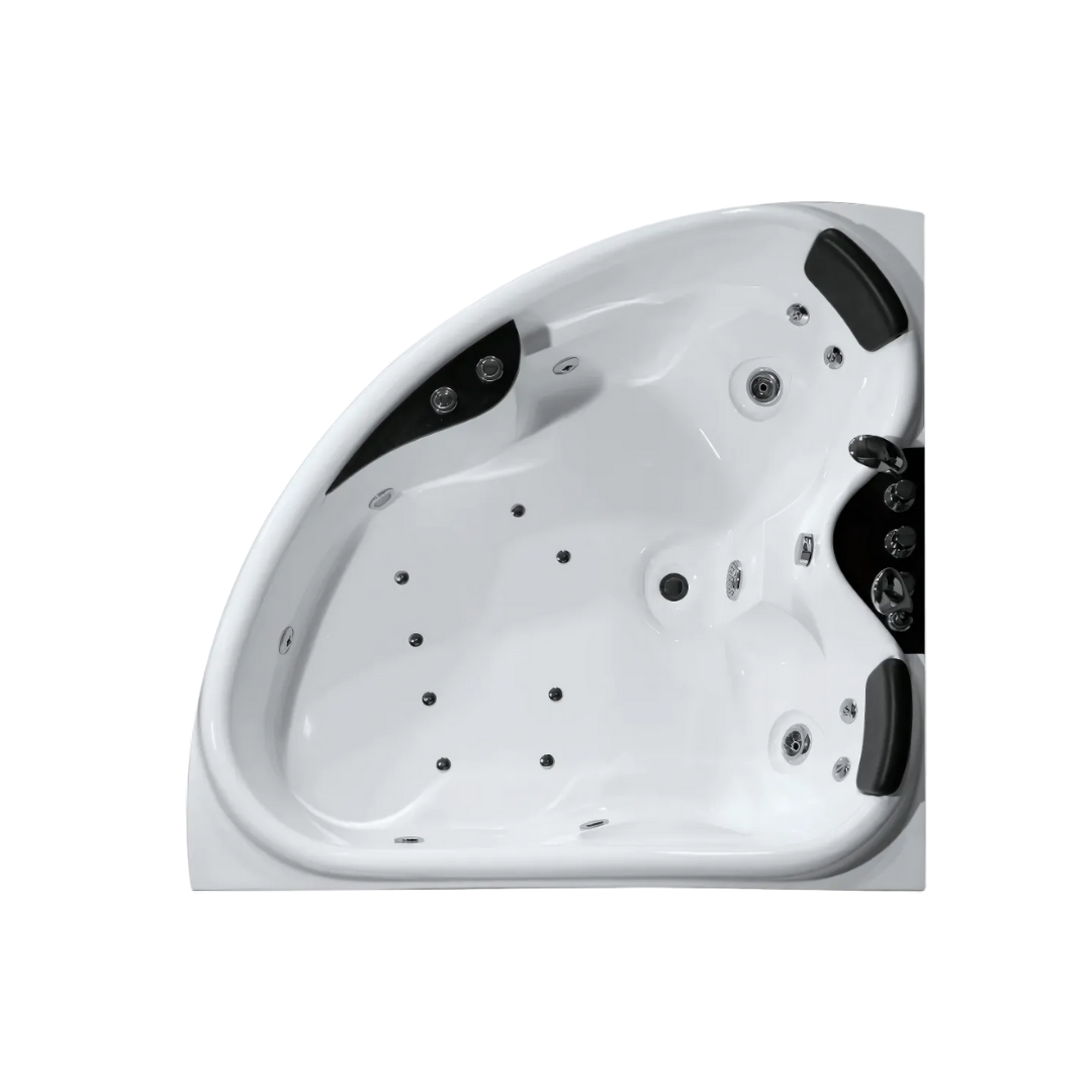 Corner Bath Massage Bath – Paris – Glossy White – 150x150x67 cm