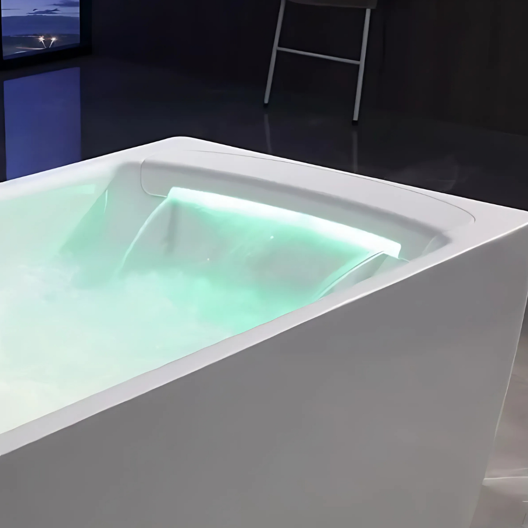 Freestanding Massage Bath – Bellagio – Glossy White – 170x85x62 cm