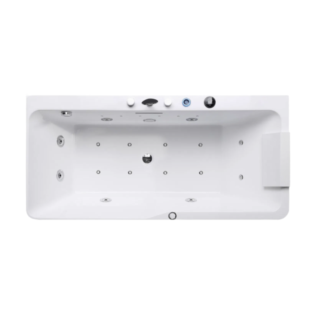 Frittstående massasjebad – Monaco – Glans Hvit – 160x75x63 cm