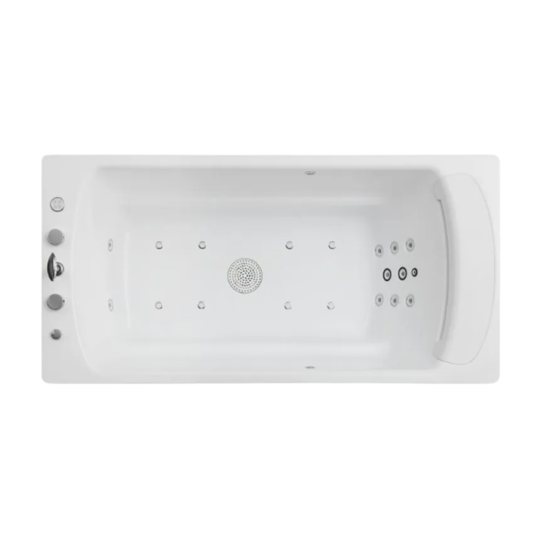 Freestanding Massage Bath – Bellagio – Glossy White – 170x85x62 cm