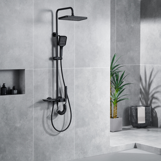 Shower set construction - Amina - Digital display - Black