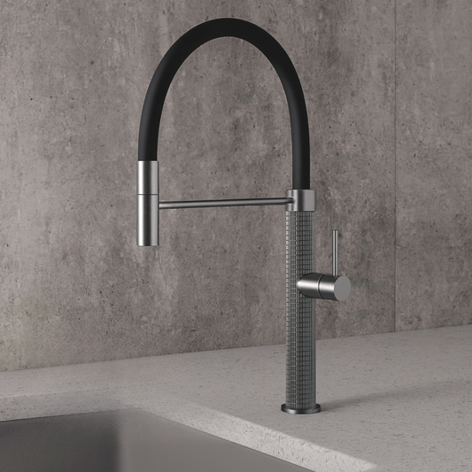 Semi-profesjonell Kjøkkenkran Angelica – Utrekkbar Utløp – Gunmetal Grey