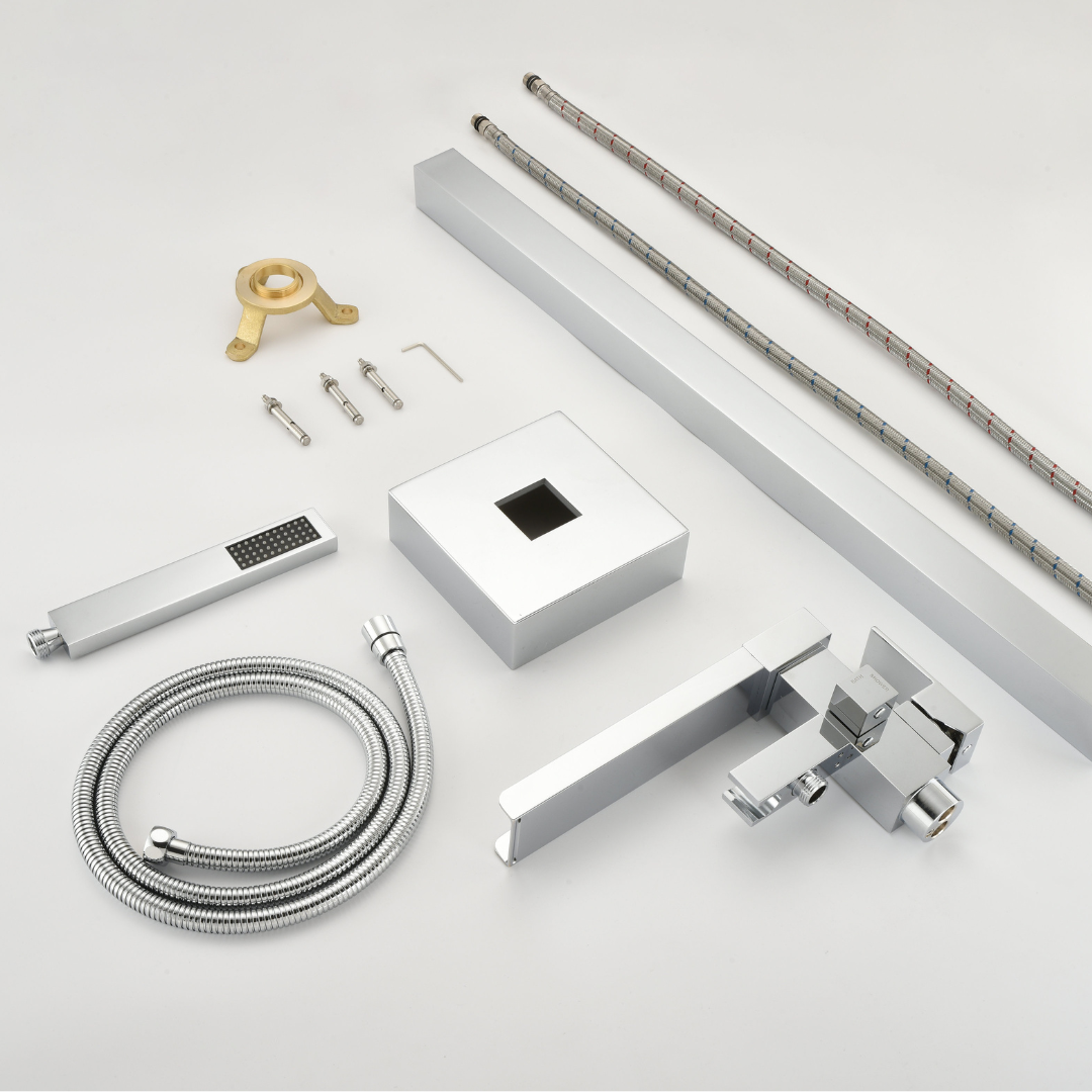 Freestanding Bath Faucet Lisandro – Waterfall Spout – Chrome