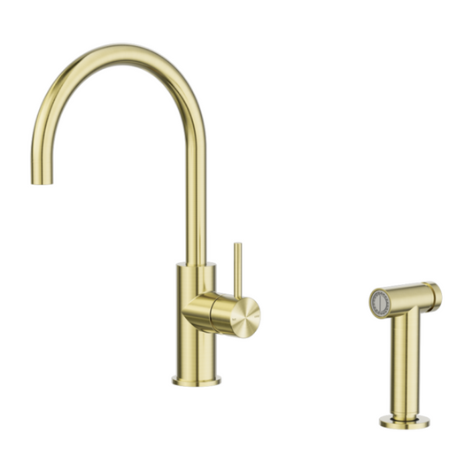 Kitchen faucet Capri – With hand spray - Brushed gold