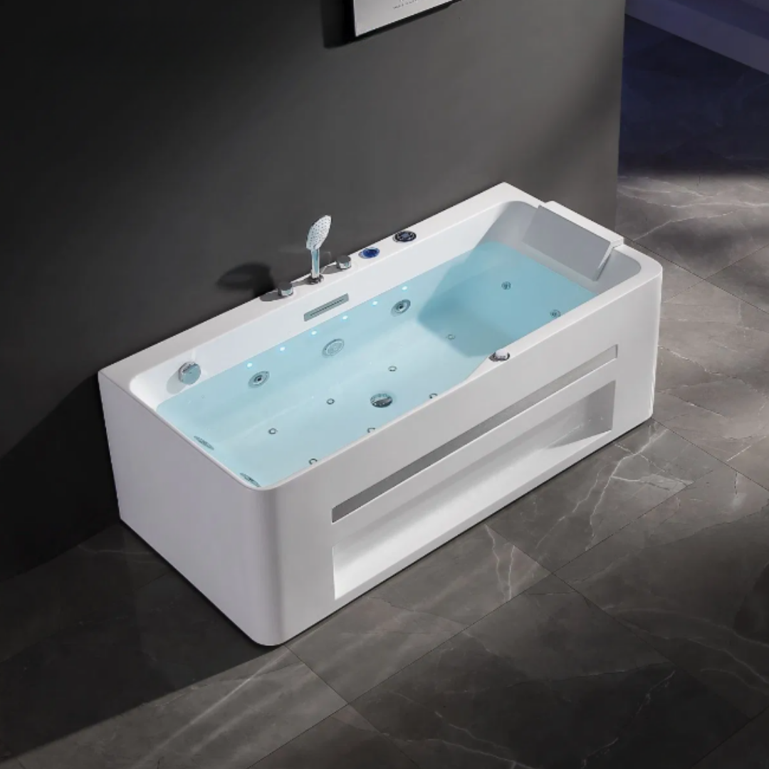 Construction massage bath - Marbella - Gloss white - 180x90x62 cm