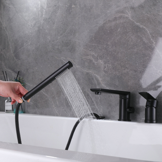 Freestanding Bath Faucet Lisandro – Waterfall Spout – Brushed nickel