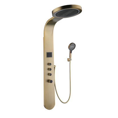 Freestanding Bath Faucet Lisandro – Waterfall Spout – Brushed nickel