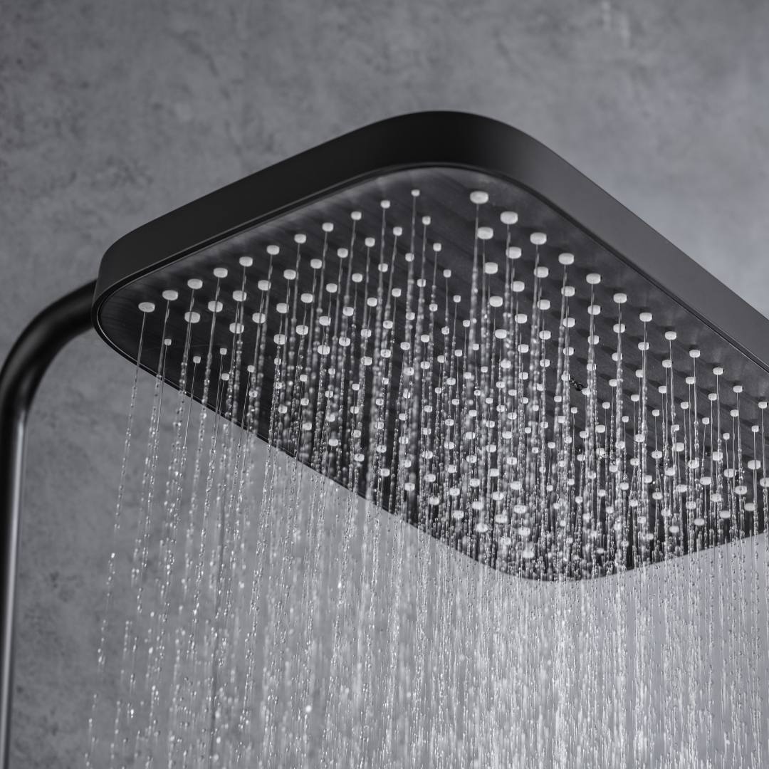 Construction Rain Shower Set – Fabiano – Digital Display – Matt black