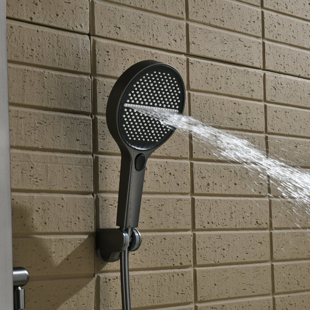 Freestanding Bath Faucet Lisandro – Waterfall Spout – Brushed nickel