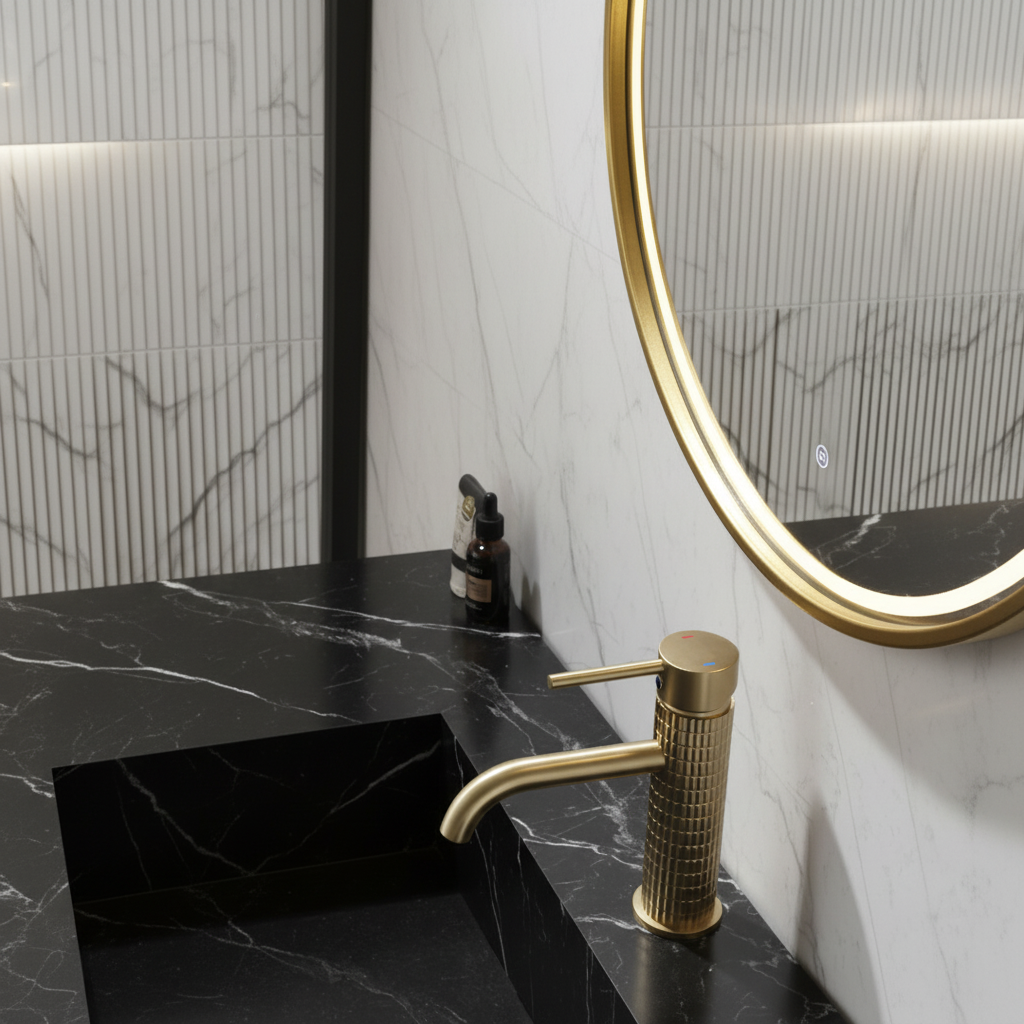 Construction of washbasin faucet Angelica - Brushed gold