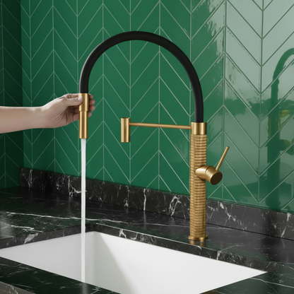 Semi-profesjonell Kjøkkenkran Angelica – Utrekkbar Utløp – Gunmetal Grey