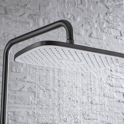 Thermostatic built-in rain shower set - Angelo - Gunmetal grey