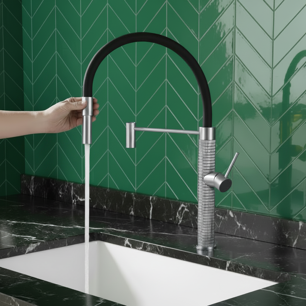 Semi-professional Kitchen Faucet Angelica – Pull-Out Spout – Gunmetal Grey