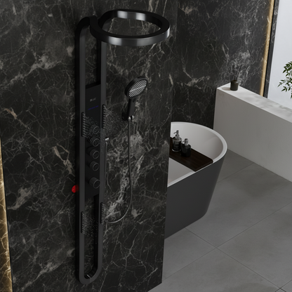 Thermostatic Shower Panel Marcelo – Digital Display - Matte black