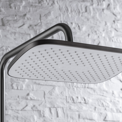Thermostatic built-in rain shower set - Angelo - Gunmetal grey