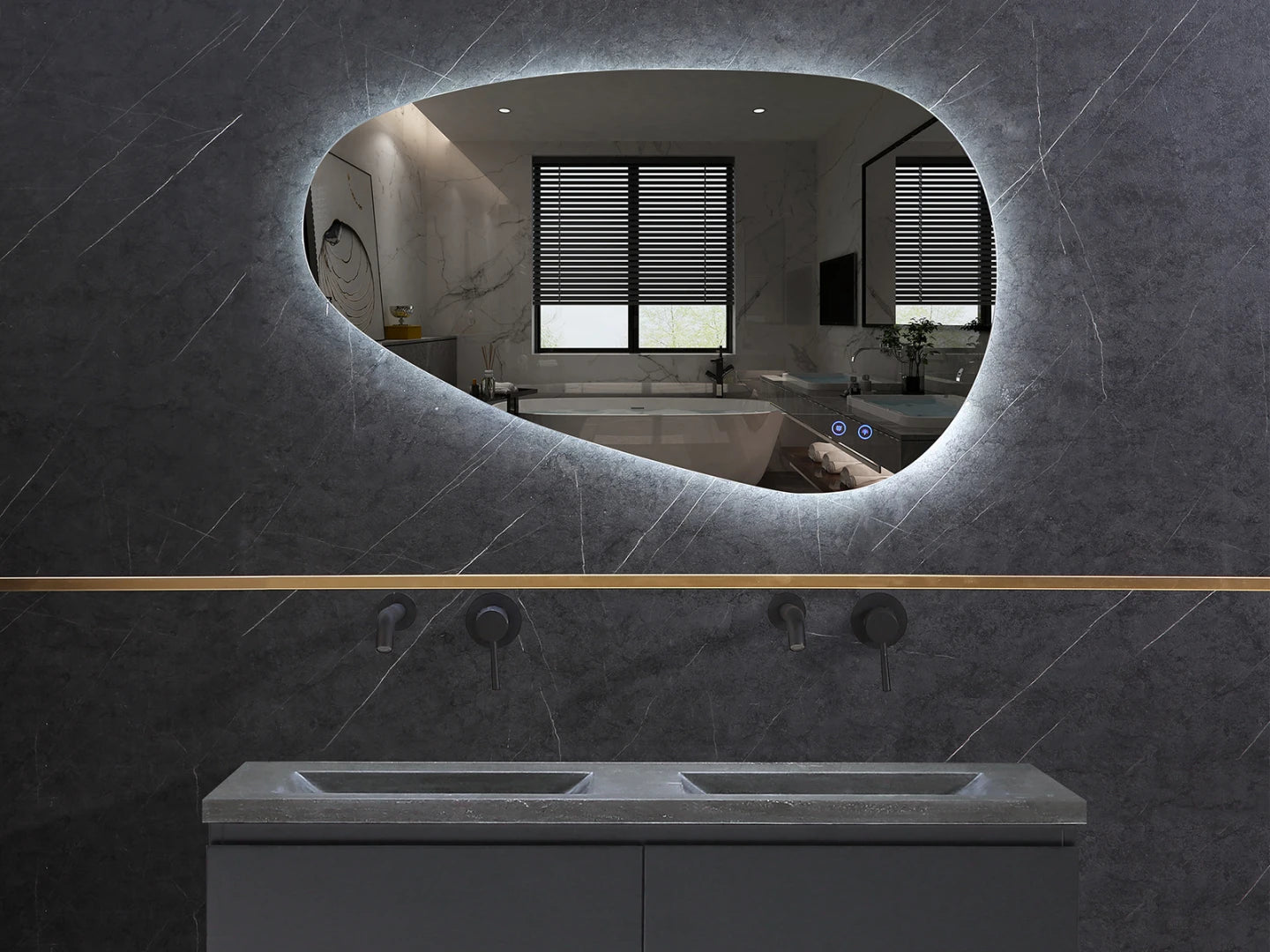 LED Badkamerspiegel - Horizontaal of verticaal - Darla 90x60cm