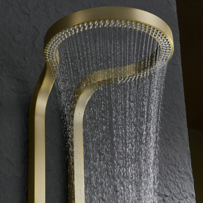 Thermostatic Shower Panel Marcelo – Digital Display - Brushed gold