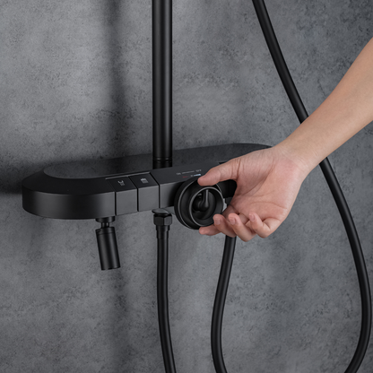 Construction Rain Shower Set – Fabiano – Digital Display – Matt black