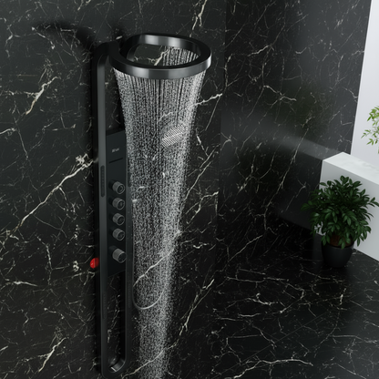 Thermostatic Shower Panel Marcelo – Digital Display - Matte black
