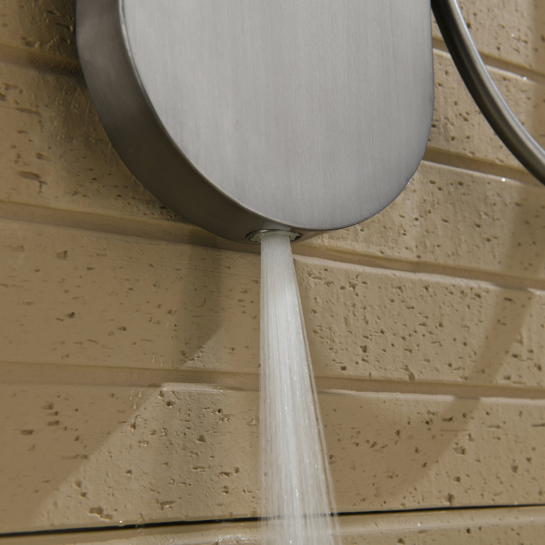 Freestanding Bath Faucet Lisandro – Waterfall Spout – Brushed nickel
