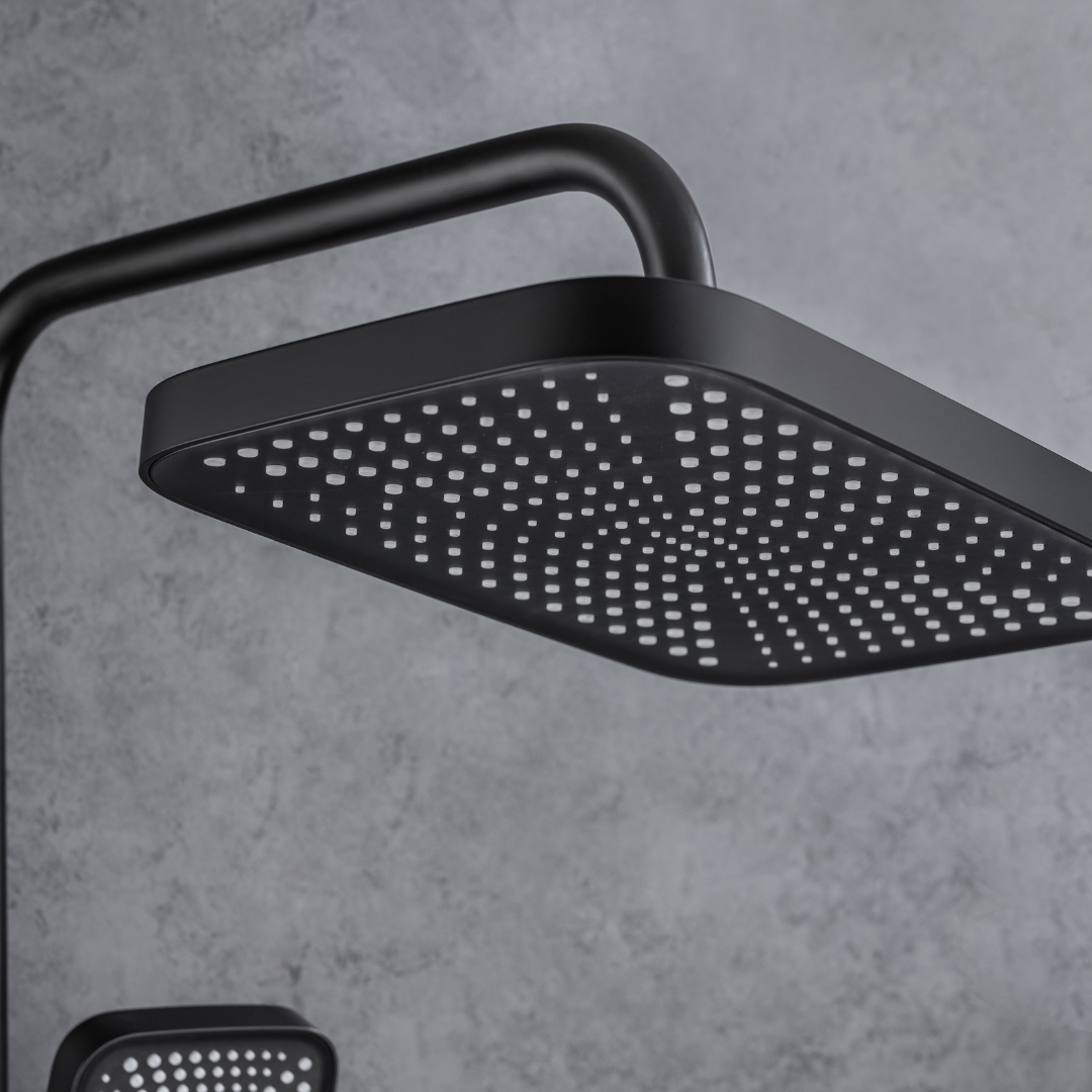 Construction Rain Shower Set – Fabiano – Digital Display – Matt black
