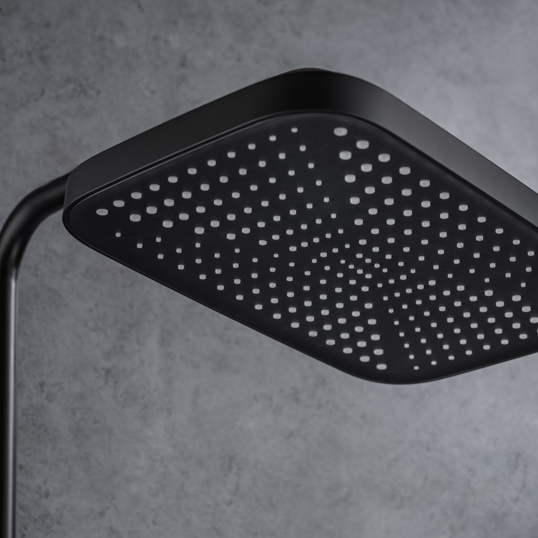 Construction Rain Shower Set – Fabiano – Digital Display – Matt black