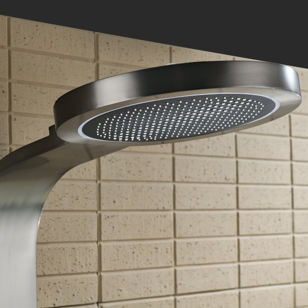 Freestanding Bath Faucet Lisandro – Waterfall Spout – Brushed nickel