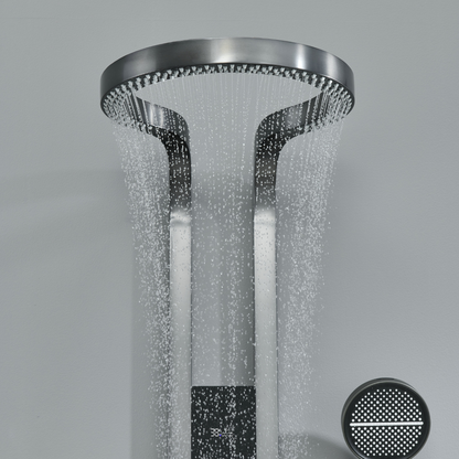 Thermostatic Shower Panel Marcelo – Digital Display - Gunmetal Grey