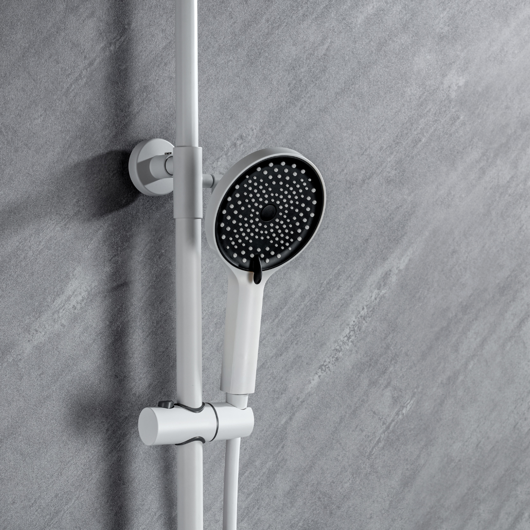 Thermostatic built-in rain shower set – Violetta – Digital Display – White